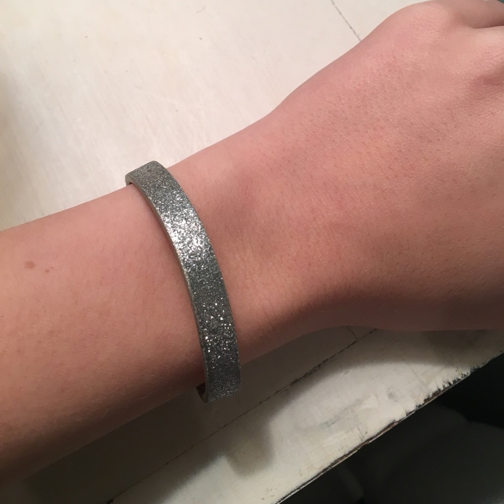 silver glitter J. crew bracelet